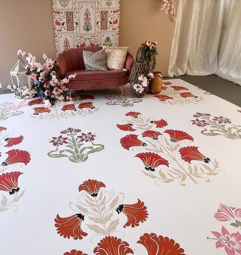 Custom floral dance floor design